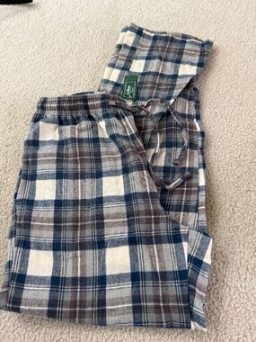 NWT LL Bean Sleep Pant Scotch Plaid Flannel Pull On Elastic Waist Mens S Lounge